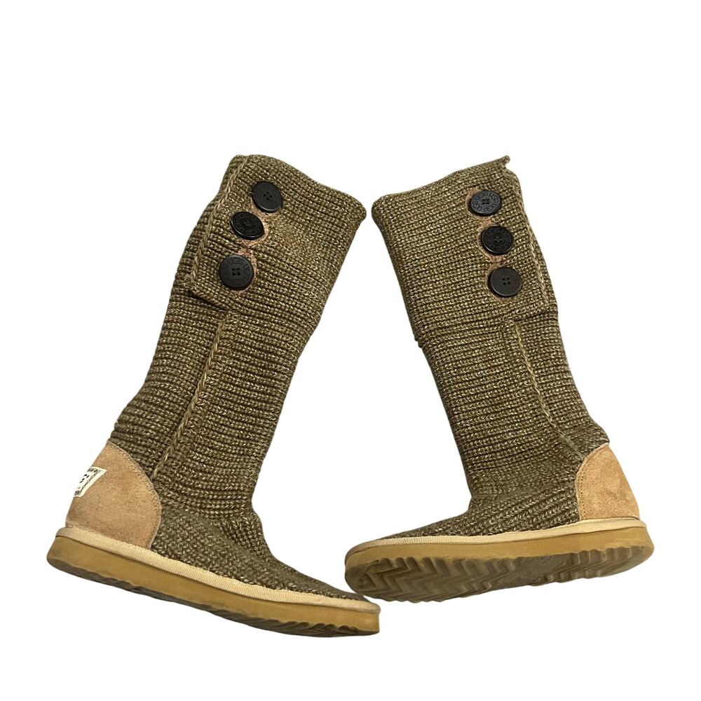 UGG Australia Chestnut Beige Knit Long Boots Size 6